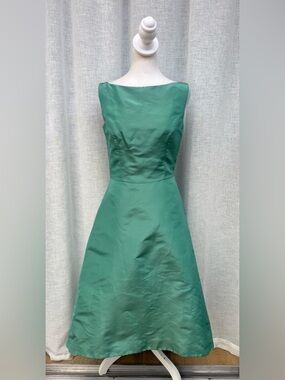 NWT Shalini emerald green taffeta midi high low dress